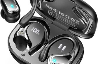 Wireless Earbuds Sports, App Custom EQ, 75Hrs Bluetooth 5.4 Headphones HiFi Stereo, 4 ENC Noise-Cancelling Mic, IP7 Waterproof, Running Earphones with Earhooks, Ear Buds for Android iOS Gym Workout