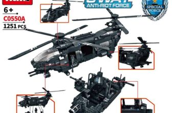 Woma Toys 1251pcs SWAT Helicopter Police/Military/Army Building Block Brick Set with Boat C0550 Welcome deal Guangdong Woma Animation Toys