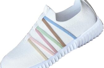Womens Breathable Knit Slip-On Walking Shoes Comfortable Lightweight Casual Sneakers for Work Travel