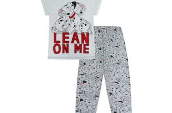 Womens Disney 101 Dalmatians Lean on Me Pyjamas Grey Long Pjs