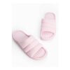 Womens Pink Gingham Open Toe Mule Slippers