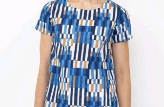 Womens Seasalt Top Blue Short Sleeve Pebble Art Blouse Cotton Size 12 10 8 – sold by Quality Brands Outlet
