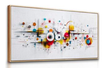 Wooden Framed Canvas Wall Art 23×47 XXL Modern Abstract
