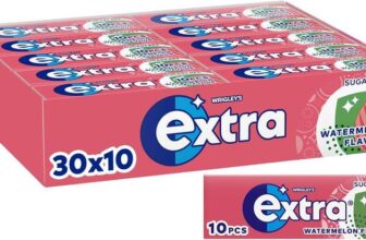 Wrigleys Extra Chewing Gum, Watermelon Flavour , 30 Packs of 10 Pieces, Sugar Free Chewing Gum with Xylitol (300 Pieces) (Prime Exclusive)