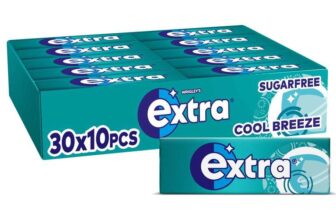 Wrigleys Extra Cool Breeze Sugar Free Chewing Gum Bulk Pack, 30 x 10 Piece Packs – Prime Day Deal