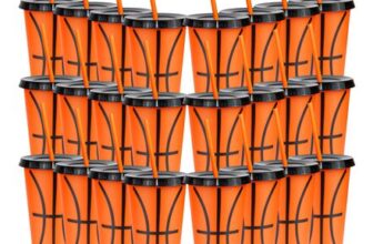 XJGQZ Reusable Plastic Cups with Lids, Straws 24-Pack