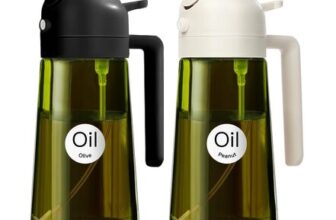 YARRAMATE 16oz Light-Blocking Oil Sprayer, 2-in-1 Olive Dispenser