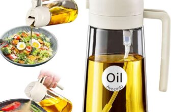 YARRAMATE 16oz/470ml Oil Sprayer for Cooking with Stickers, 2 in 1 Olive Oil Dispenser Bottle, Creamy White – Sold by YARRAMATE / FBA