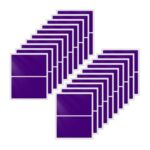 YIKIADA Purple Rectangular Labels 75x50mm, Waterproof, 40 Pieces