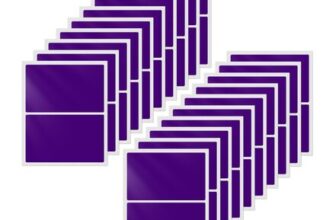 YIKIADA Purple Rectangular Labels 75x50mm, Waterproof, 40 Pieces