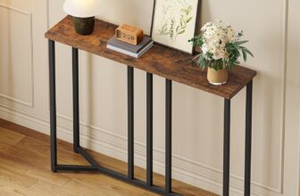 YITAHOME Console Table for Hallway, Slim Behind Sofa Table for Living Room, Narrow Hallway Table, Entryway Side Tables, Small Space Multi-Use Hallway Furniture, Rustic Brown