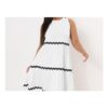 YOURS Curve White Contrast Swirl Tiered Maxi Dress