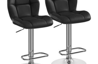 Yaheetech Bar Stools Set of 2, Black