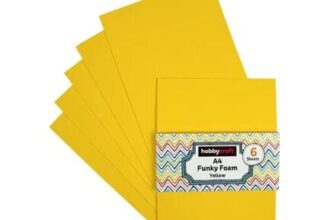 Yellow EVA Foam Sheets A4 6 Pack Various Colours