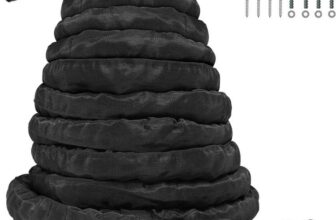 Yes4All Battle Rope 9m/12m/15m Length, 38mm/50mm Diameter Poly Dacron Battle Exercise Training Rope with Protective Cover Steel