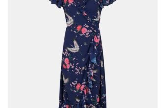 Yumi Crane Print Midi Dress Size 8&10