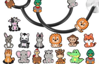 Zoo Animals Stethoscope-Charm-Tag for Nurses 20 Pieces Cute Medical Animal Plastic Stethoscope Decoration Accessories, Gift for Pediatricians and Veterinarians