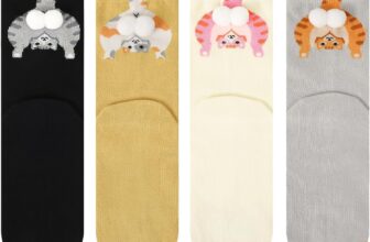 Zuimei Cat Gifts for Women Girls Cat Lovers,4 Pairs Cute Breathable Socks with Balls, Cotton Funny Socks for Women Birthday Gifts for Auntie Wife Besties Girlfriend