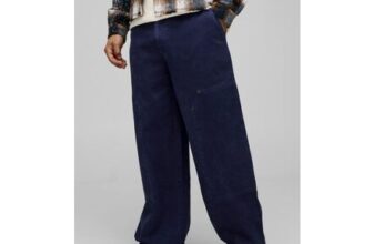 boohooMAN Baggy Fit Washed Carpenter Trousers