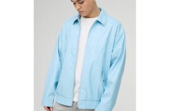 boohooMAN Official Oversized PU Embossed Collard Bomber Jacket