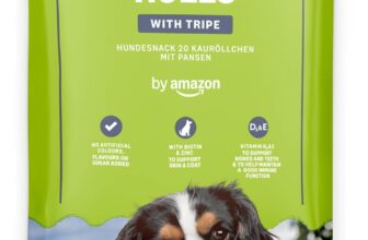 by Amazon – Dog Treats – 20 Chew Rolls with Tripe, 200g