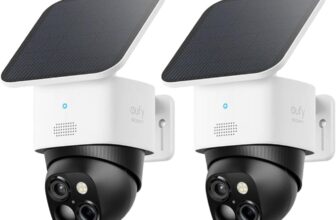 eufy Security Camera Outdoor Wireless, SoloCam S340 (2-cam), Dual Cameras, Solar Security Camera, Home Security Camera, 3K, 360 Surveillance, No Blind Spots, 2.4 GHz Wi-Fi, No Monthly Fee
