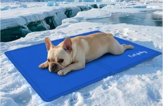 furrybaby Dog Cooling Mat, Self-Cooling Dog Pad Cool Gel Bed Large Mats, No Need to Refrigerate or Freeze, Apply Indoors Outdoors Car(Blue 40x50cm)