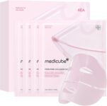 medicube Salmon DNA PDRN pink collagen jelly gel mask overnight face mask for glass glow skin- elasticity, hydrating, firming and moisturising korean skincare, 28g, 4ea