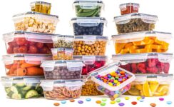 nuovva Airtight Food Storage Containers Set Plastic Food Containers with Lids Leak Proof Pantry & Kitchen Containers Meal Prep Sets 40pcs (20 Containers 20 Lids)