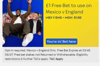 £1 Free Bet to use on Mexico v England