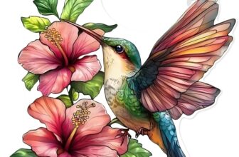 1 Pcs Robin Garden Ornament, Acrylic Hummingbird Sun Catcher with Flowers, 20x20cm Garden Hanging Ornaments Decorations for Garden Patio Window Outdoor Indoor Decor