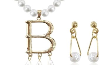 1 Piece of Alphabet Pearl Necklace and 1 Pair of Pearl Earrings, Pearl Necklace for Women, Artificial Jewelry, Clothing Accessories, Jewelry Jewelry, Exquisite and Elegant Jewelry, Jewelry Set