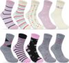 10 Pairs Womens Socks with Multi Stripe Dot Heart Patterns, Soft Breathable Ladies Socks Perfect Gifts for Women, One Size, One Size