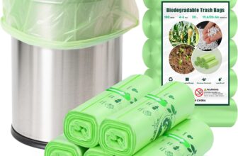 100 Count Food Waste Bags, 20L Biodegradable Bin Liners 4-6 Gallon Garbage Bag, Thick Compostable Bag For Household Trash Bags in Kitchen, Home, Pet, Office Supplies