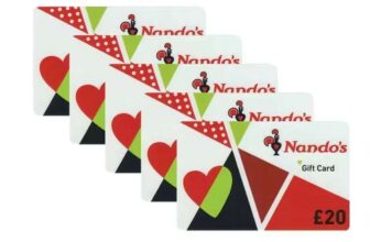 £100 Nandos Gift Cards Multipack (5 x £20)