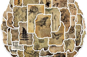 100 Piece Aesthetic Vintage Stickers, Waterproof Vinyl Laptop Decals for Adults and Teens, Unique Scrapbooking Sticker for Journaling, Water Bottle, Suitcase, DIY Projects