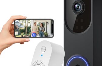 1080P WiFi Video Doorbell Camera Wireless, AI Human Detection, 2-Way Talk, 2.4G Wi-Fi, Battery Powered, Cloud Storage, Indoor Outdoor Surveillance (With Receiver)