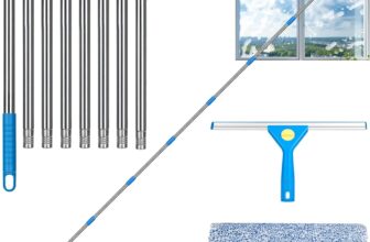 10Ft (3m) Window Cleaning Equipment with Long Handle, Window Cleaning Kit with 35cm Silicone Squeegee and Scrubber for Windows Shower Glass Car RV Glass Cleaning Tools