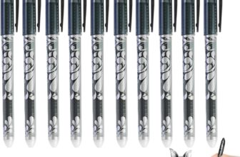 10Pcs Erasable Pens,Black Erasable Gel Pens with Rubbers on End,0.5mm Eraser Pen That Rub Out,Smooth Writing,Gel Ink Eraser Pen for Writing & Drawing,School Supplies