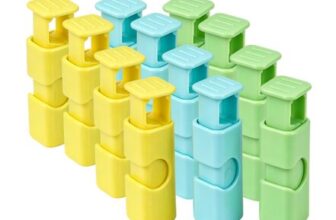 12-Pack Bag Clips for Sealing Food, Reusable, Durable Plastic