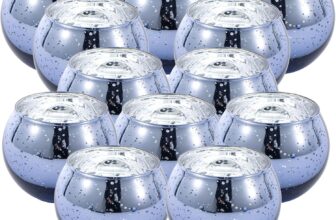 12 Pack Transparent Wish Candle Holders,Clear Christmas Candle Holders for Table Decorations, Wedding & Home Centerpiece, Crystal Votive Holders for Tealight Candles, (Blue)