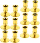 12 Pcs Plastic Candle Bases Dinner Candle Holder for Tabletop Decorative Pillar Stand Wedding Holders for Centerpieces Church Services Holiday Parties Indoor Decor