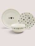 12 Piece Heart Dinner Set , 99p C&C