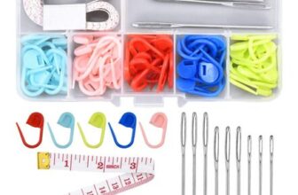 120pcs Stitch Markers Kit with 9 Large-Eye Needles, Storage Case