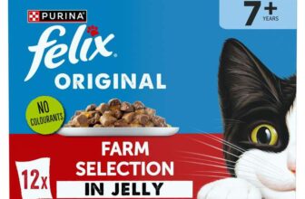 12x 85g Felix Senior Farm Selection pouches wet cat food