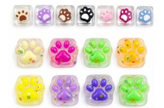 14-Piece Taba Squishy Paw Set, Multi-Color Decor