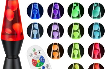 14.5 Art Deco Liquid Motion Lamp, Remote Control 17 Colour Changing Night Light, Retro Mood Lamp for Bedroom Decor, Kids/Adults Gift for Christmas, Party (Black)