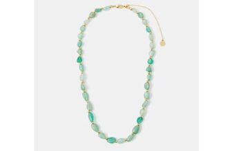 14ct Gold-Plated Aventurine Stone Necklace