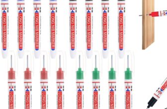 16 Pieces Deep Hole Marker Pens,20 mm Long Head Deep Hole Marker Pen Woodworking Markers in 4 Colours,Marking Tool for Permanent Marking of Hard To Reach Areas