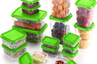 17-Pack Food Storage Containers with Lids, Airtight & Leakproof BPA Free, Microwave, Freezer & Dishwasher Safe, Stackable Kitchen Storage Containers for Meal Prep, Leftovers & Pantry Storage